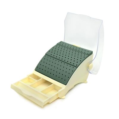 Etelux Dental Bur Holder Box with Pull Out Drawer Dental Bur Box for Dental Clinics Hospitals 142 Holes