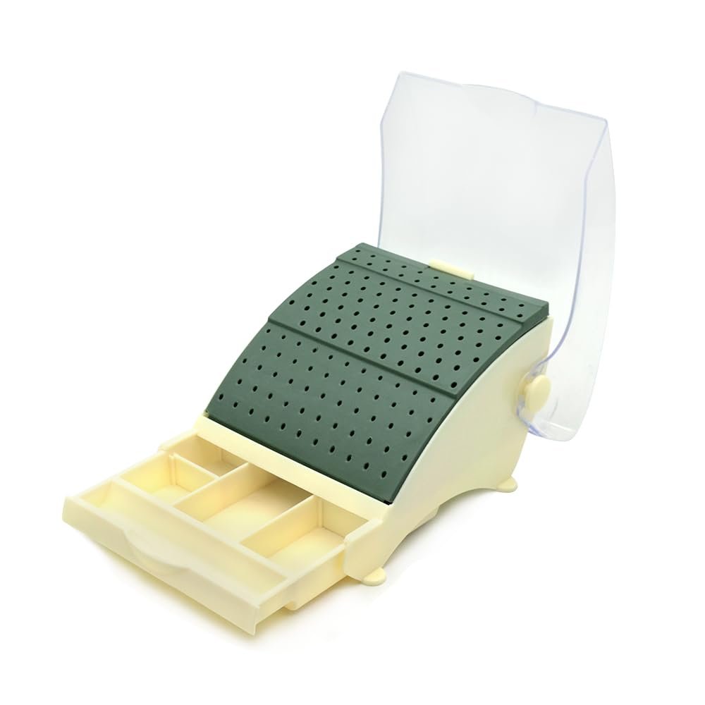 Etelux Dental Bur Holder Box with Pull Out Drawer Dental Bur Box for Dental Clinics Hospitals 142 Holes