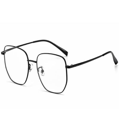 NOVESIXTDAT Oversized Reading Glasses Anti UV HD Computer Readers Anti Blue Light Flat Light Mirror Eyewear for Women/Men (Color : Black-silver, Size : +150)