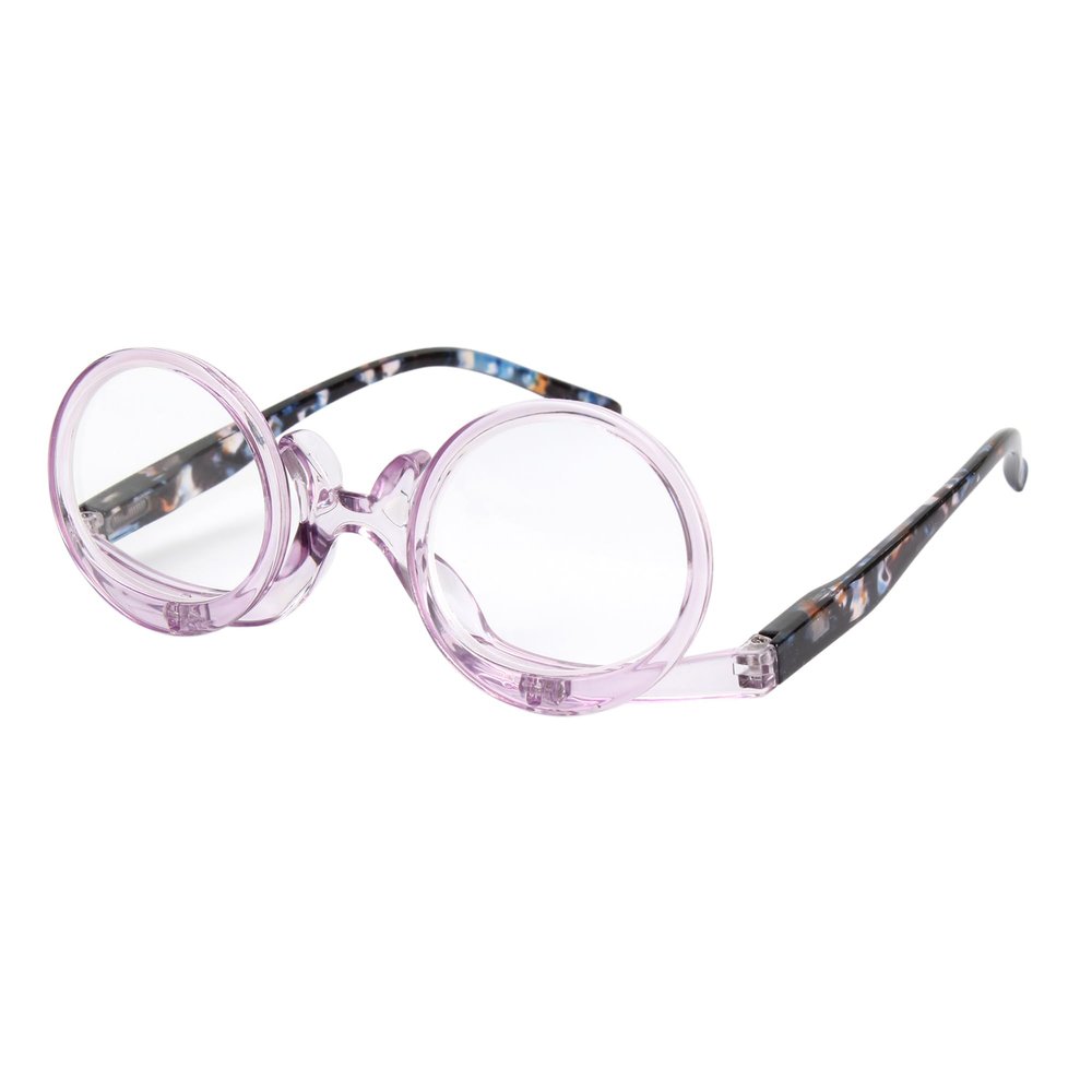 Aisi Women Magnifying Glasses Makeup Reading Glasses Cosmetic Readers Flip Up Lens Magnifying Eyeglasses