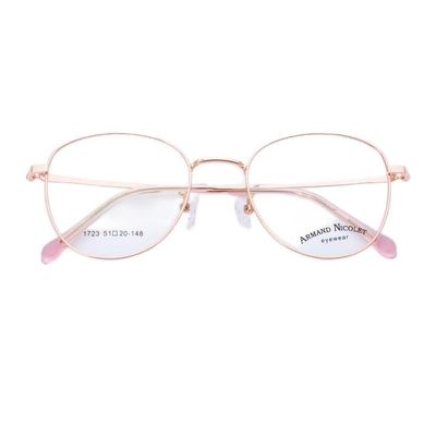 LTSRLL Stylish Metal Reading Glasses Women, Retro Round Blue Light Blocking Goggle, Vintage Anti Eye Strain Readers Eyewear (Color : Rose golden, Size : +100)