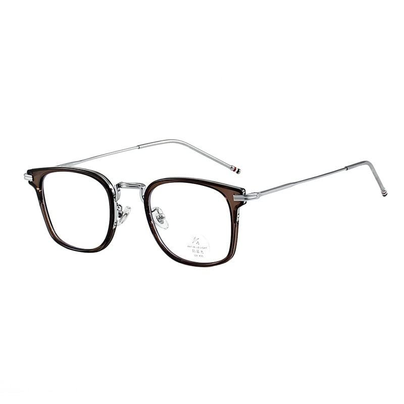 LTSRLL Classic Reading Glasses, Stylish Full Frame Computer Readers, Anti Blue Light/Eye Strain Unbreakable Eyeglasses (Color : Tea, Size : +200)