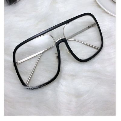 LTSRLL Oversized Aviator Reading Glasses, Large Square Anti Glare Computer Goggle, Blue Light Blocking Readers Eyeglasses (Color : Black, Size : +0.00)