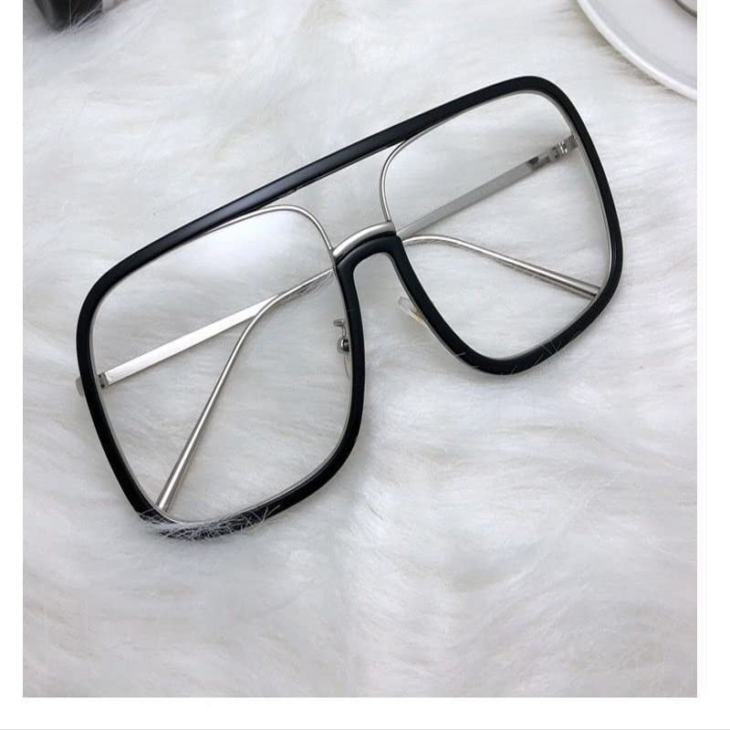 LTSRLL Oversized Aviator Reading Glasses, Large Square Anti Glare Computer Goggle, Blue Light Blocking Readers Eyeglasses (Color : Black, Size : +0.00)