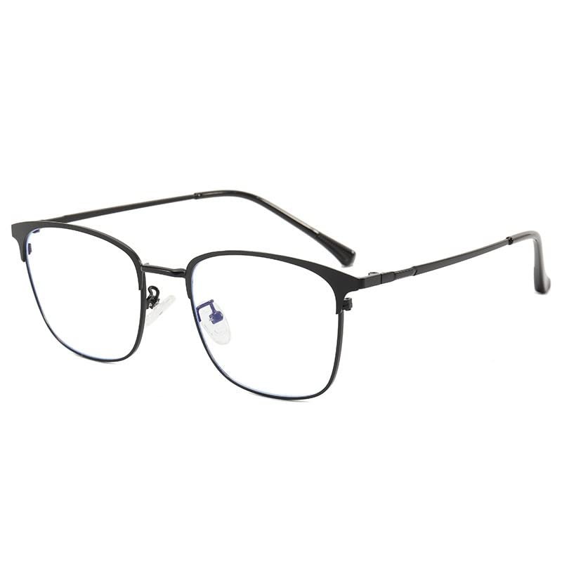 LTSRLL Classic Metal Reading Glasses Blue Light Blocking Glasses, Anti Eyestrain Computer Readers, Gaming/TV Glasses Women (Color : Black, Size : +100)