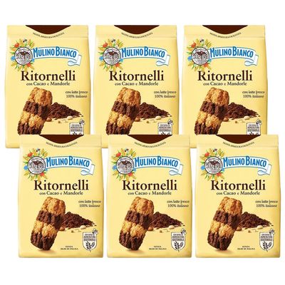 MULINO BIANCO Ritornelli - Italian biscuits with cocoa and almonds 700g x 6 Packet