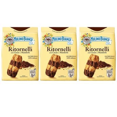 MULINO BIANCO Ritornelli - Italian biscuits with cocoa and almonds 700g x 3 Packet