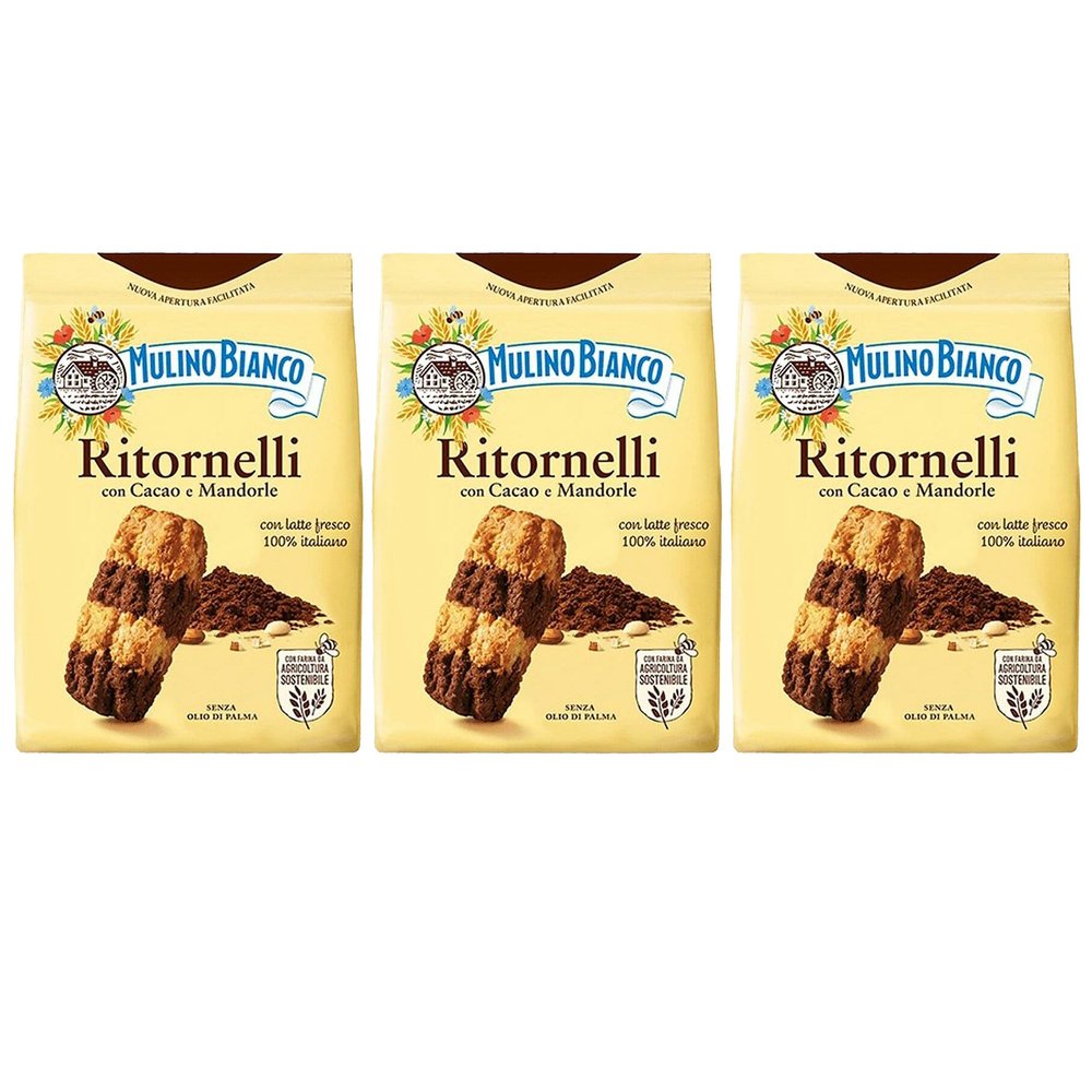 MULINO BIANCO Ritornelli - Italian biscuits with cocoa and almonds 700g x 3 Packet