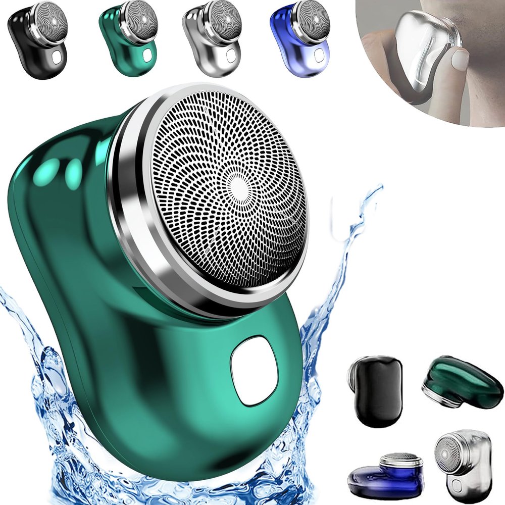 Camic Glidex Portable Mini Electric Shaver, 2023 New Mini Shaver Portable Electric Shaver, Pocket Portable Electric Shave, Pocket Size Waterproof Razor Washable Portable (1 PC Green)