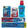 Dental Health Care Bundle of Toothbrush, Toothpaste, Mouthwash, Floss, Interdental Cleaners for Everyday use, Floride Toothpaste, Floss, Flossing view 1
