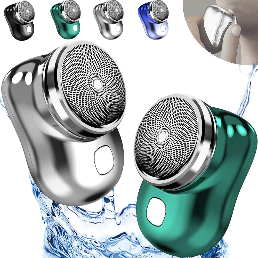 Camic Glidex Portable Mini Electric Shaver, 2023 New Mini Shaver Portable Electric Shaver, Pocket Portable Electric Shave, Pocket Size Waterproof Razor Washable Portable (2 PCS D)