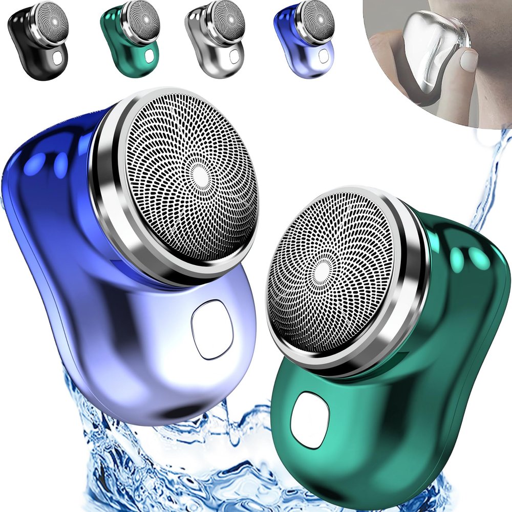Camic Glidex Portable Mini Electric Shaver, 2023 New Mini Shaver Portable Electric Shaver, Pocket Portable Electric Shave, Pocket Size Waterproof Razor Washable Portable (2 PCS B)