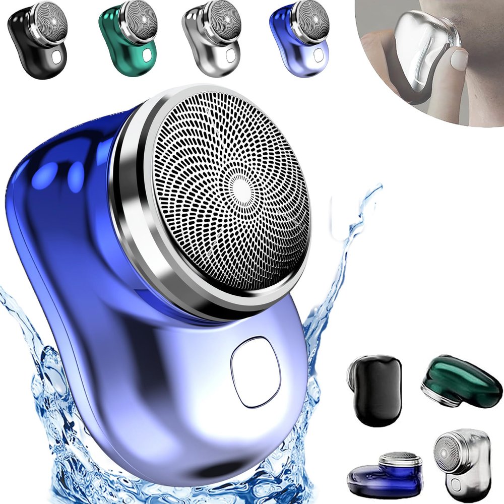 Camic Glidex Portable Mini Electric Shaver, 2023 New Mini Shaver Portable Electric Shaver, Pocket Portable Electric Shave, Pocket Size Waterproof Razor Washable Portable (1 PC Blue)