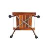 Adjustable Folding Teak Shower Seat with Arm Spa Shower Chair Bench with Aluminum Alloy Non-Slip Feet Foldable Shower Stool for Pregnant Woman Elderly Senior Handicap Disabled, Brown view 3
