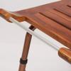 Adjustable Folding Teak Shower Seat with Arm Spa Shower Chair Bench with Aluminum Alloy Non-Slip Feet Foldable Shower Stool for Pregnant Woman Elderly Senior Handicap Disabled, Brown view 4