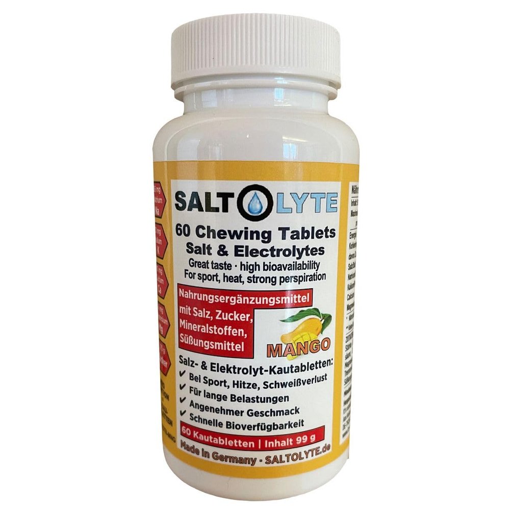 SALTOLYTE 60 Chewing Tablets Mango Salt and Electrolyte Chewable Tablets with Sodium, Magnesium, Potassium, Calcium