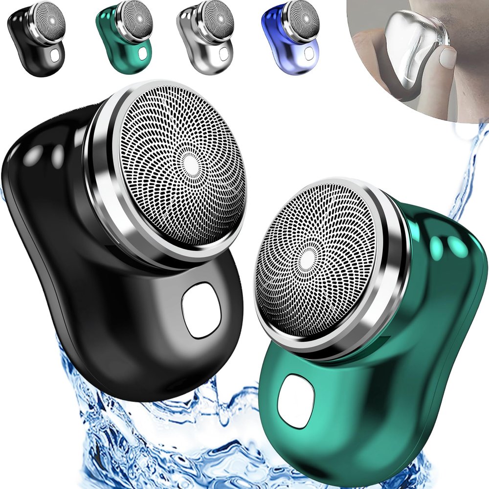 Camic Glidex Portable Mini Electric Shaver, 2023 New Mini Shaver Portable Electric Shaver, Pocket Portable Electric Shave, Pocket Size Waterproof Razor Washable Portable (2 PCS A)