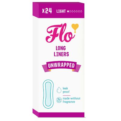 Flo - Long Liners (24 Pack), Light Flow, Made with Organic Bamboo