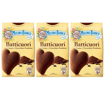 MULINO BIANCO Batticuori Italian shortbread cocoa biscuits 350g x 3 packets (Batticuori, x3)