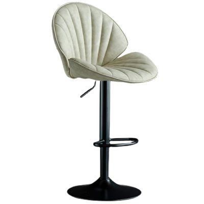 360 Swivel Chair Home Decoration Beauty Manicure Stool with Backrest, Footrest and Metal Base, Adjust 60-80 cm(Color:White) Interesting