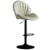 360 Swivel Chair Home Decoration Beauty Manicure Stool with Backrest, Footrest and Metal Base, Adjust 60-80 cm(Color:White) Interesting view 1