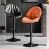 360 Swivel Chair Home Decoration Beauty Manicure Stool with Backrest, Footrest and Metal Base, Adjust 60-80 cm(Color:White) Interesting view 2