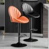 360 Swivel Chair Home Decoration Beauty Manicure Stool with Backrest, Footrest and Metal Base, Adjust 60-80 cm(Color:White) Interesting view 4