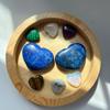 XIANNVXI 45mm Lapis Lazuli Crystal Heart Stone 1.8" Natural Lapis Lazuli Crystal Gemstone Polished Love Puff Palm Massage Stone Reiki Crystal view 3