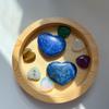 XIANNVXI 45mm Lapis Lazuli Crystal Heart Stone 1.8" Natural Lapis Lazuli Crystal Gemstone Polished Love Puff Palm Massage Stone Reiki Crystal view 4