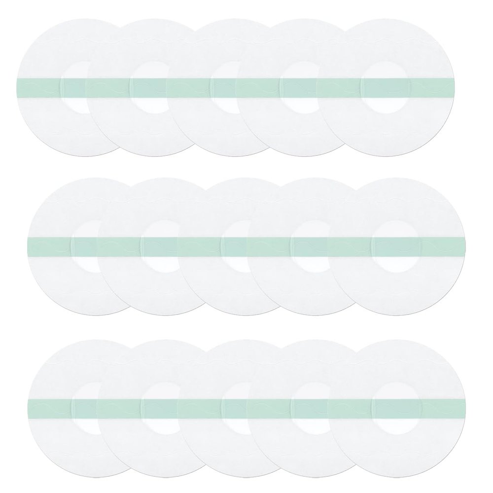 DAZISEN 15PCS Transparent Adhesive Patches - Freestyle Libre Sensor Covers Waterproof Breathable Sensor Patchs Glucose Monitor Patch for Swimming Bath