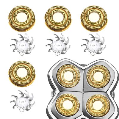VRMETA 4 PCS Shaver Head Replacement Blades for Skull Pitbull Carver PRO 4 Electric Razor Replacement heads (Gold)