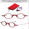 Lanomi Portable Folding Reading Glasses Round Women Men Blue Light Blocking Readers Plastic Compact Mini Pocket Eyeglasses with Bag Case Red 3.0 view 3