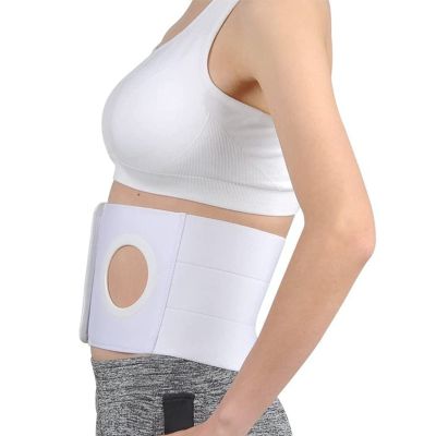 MBROS Cotton Soft Ostomy Hernia Belt Breathable Stoma Abdominal Belt, Waist Support Belt Abdominal Binder Brace Hernia Support Girdle Belt with Stoma Opening