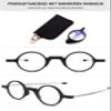 Lanomi Portable Folding Reading Glasses Round Women Men Blue Light Blocking Readers Plastic Compact Mini Pocket Eyeglasses with Bag Case 3 Pairs Black 1.0 view 3
