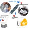 6 Pack Multipurpose Household Cleaning Brush Set, Deep Cleaning Brush Set with Grips Dish Brush, Scrub Brush, Bottle Brush, Shoe Brush, Groove Gap Brush, Keyboard Brush for Kitchen Bathroom (B) view 2