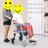 BLUEZY Folding Toilet Shower Chair, Bathroom Shower Chair, Height Adjustable Commode Wheelchair with Removable Pot Folding Pedal Mobile Bedside Commodes for Elder Disabled People Soft Seat view 3