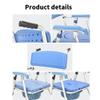 BLUEZY Folding Toilet Shower Chair, Bathroom Shower Chair, Height Adjustable Commode Wheelchair with Removable Pot Folding Pedal Mobile Bedside Commodes for Elder Disabled People Soft Seat view 4