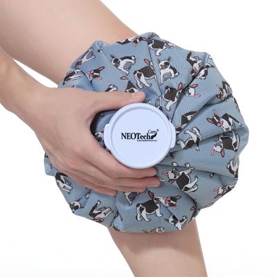 Neotech Care Ice Bag for Injuries, Swelling, Headache, Pain Relief, First Aid - Cold Pack Screw Top Lid - Reusable, Refillable & Waterproof Pouch/Bladder (28cm, Blue Bulldog Design)