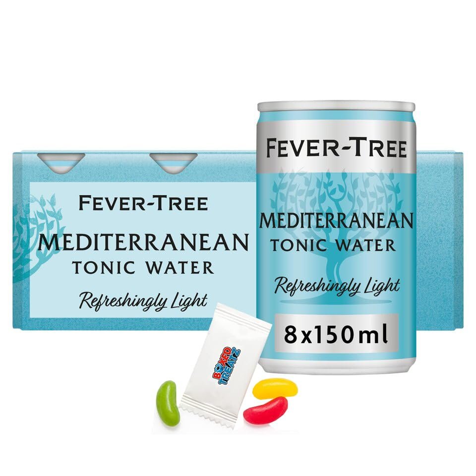 Fever Tree Refreshingly Premium Tonic Water 8x150ml Assorted Flavours Cans Mini Cans Boxed Treatz