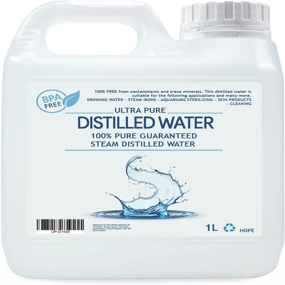 Premium Purified Water Collection - Distilled, Spring, and De-ionized Water | 120ml, 1L, 5L, 10L Sizes | High Purity Water (Distilled, 1Ltr)