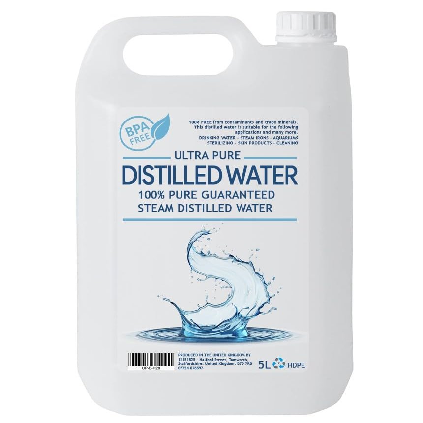 Premium Purified Water - Distilled - 10L - High Purity Water (Distilled, 10Ltr)