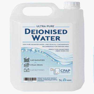Premium Purified Water - De-ionized Water - 5L - High Purity Water (Deionised, 5Ltr)