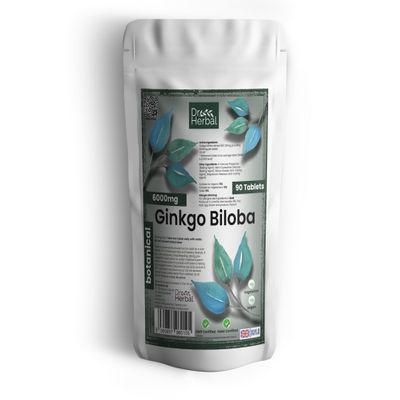 Dr Herbal Ginkgo Biloba 6000mg Herbal Supplement - Cognitive Enhancer for Memory, Focus, and Brain Health