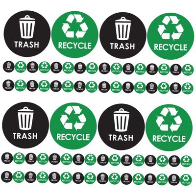 Alipis 4sets PVC Recycling Sticker for Trash Can Rubbish Can Label Waste Sorting Sticker for Kitchen Garbage Classification