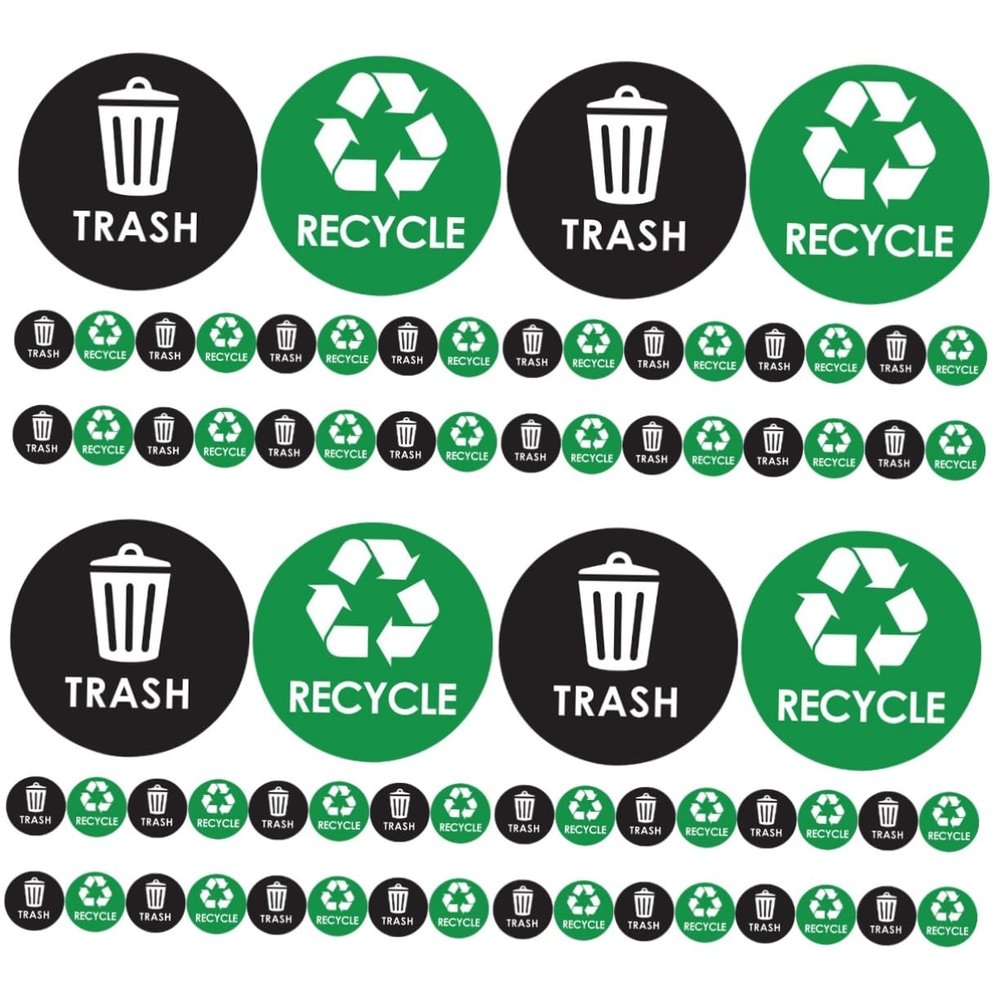 Alipis 4sets PVC Recycling Sticker for Trash Can Rubbish Can Label Waste Sorting Sticker for Kitchen Garbage Classification