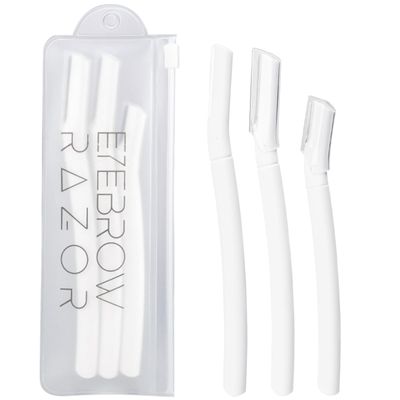SUSNUAN 3PCS Eyebrow Razor Set, Face Razors for Women, Eyebrow Razor Shaper Eyebrow Trimmer Facial Hair Peach Fuzz Remover, White