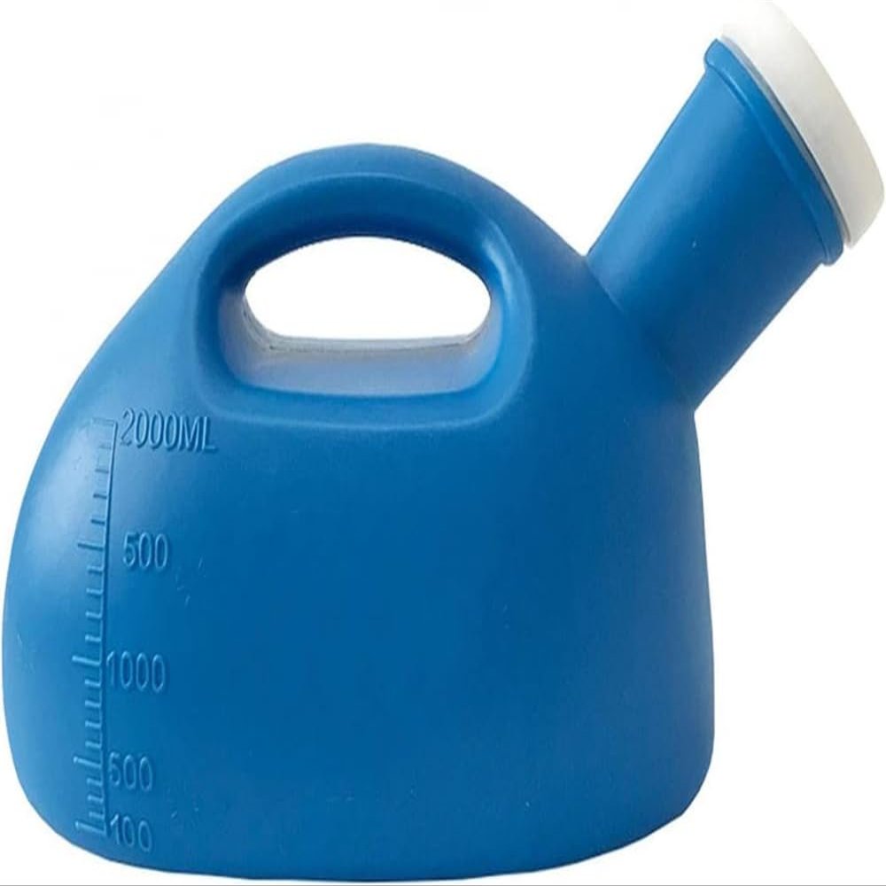 2000ML Male Urinal Portable Mens Potty Pee Bottle Collector Travel Toilet Urinal -blue