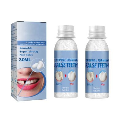 Wttfc Temporary Tooth Repair Beads Temporary Tooth Filling Replacement Dental Repair Tools, Tooth Filling Repair Kit DIY Thermal Beads Moldable Fake Teeth Repair Beads for Missing Broken Tooth, 60g