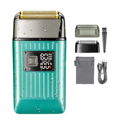 Electric Razor for Men's, Electric Shaver Professional Razor Beard Trimmer Shaving Machine Waterproof Rechargeable Foil Shaver for Bald Beard VGR V-357 (Color : Blue with box)