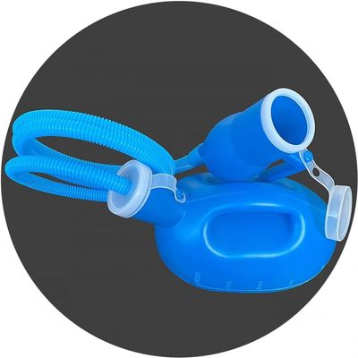 2000ML Male Urinal PortableWith 1.6m Tube- Mens Potty Pee Bottle Collector Travel Toilet Urinal